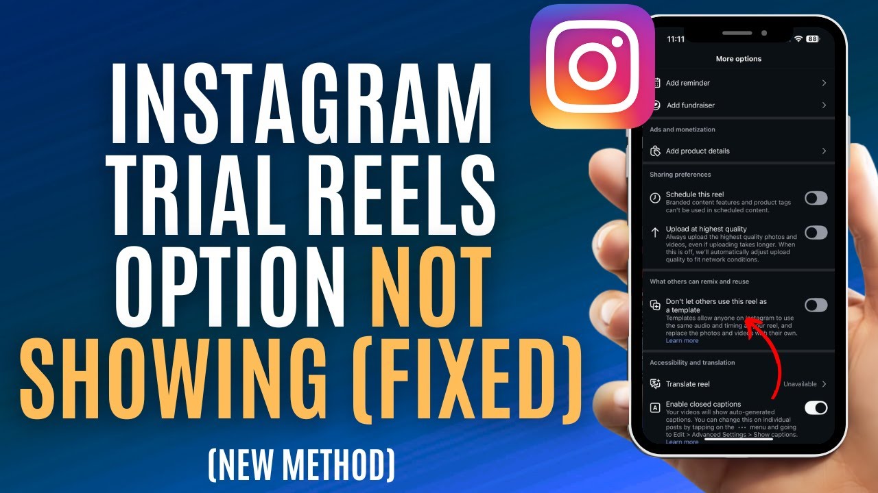 Instagram Trial Reels Option Not Showing (Fixed) - Fix Instagram Reels Trial Option Not Showing