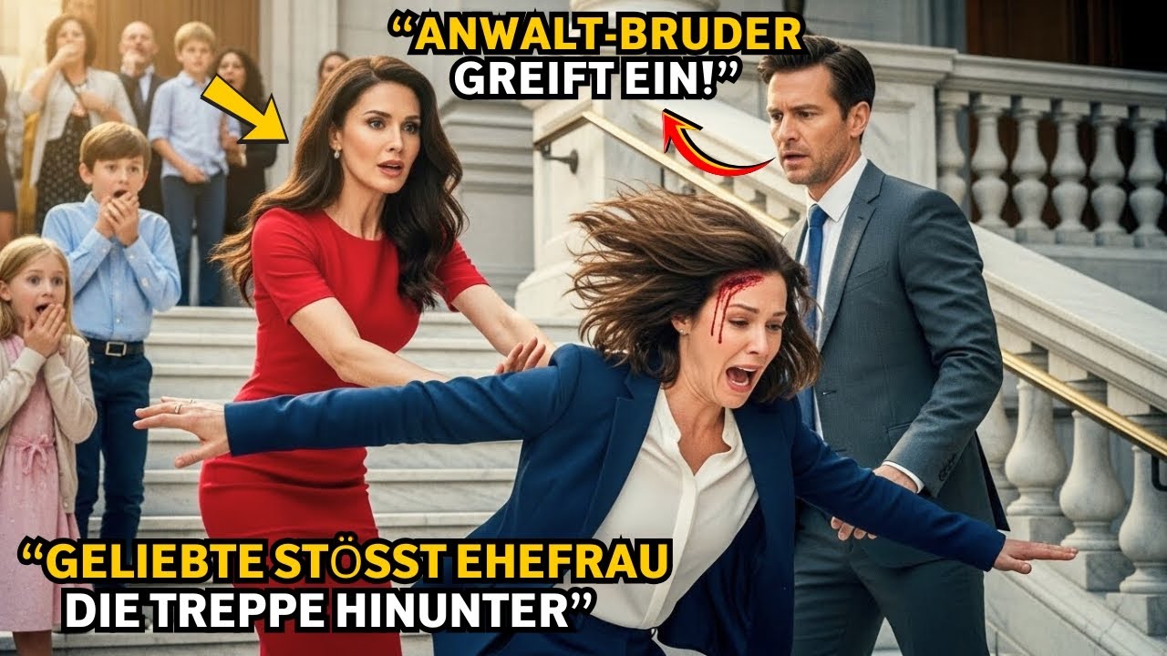 Geliebte stößt Ehefrau die Treppe hinunter – bis ihr Anwalt-Bruder eingriff!
