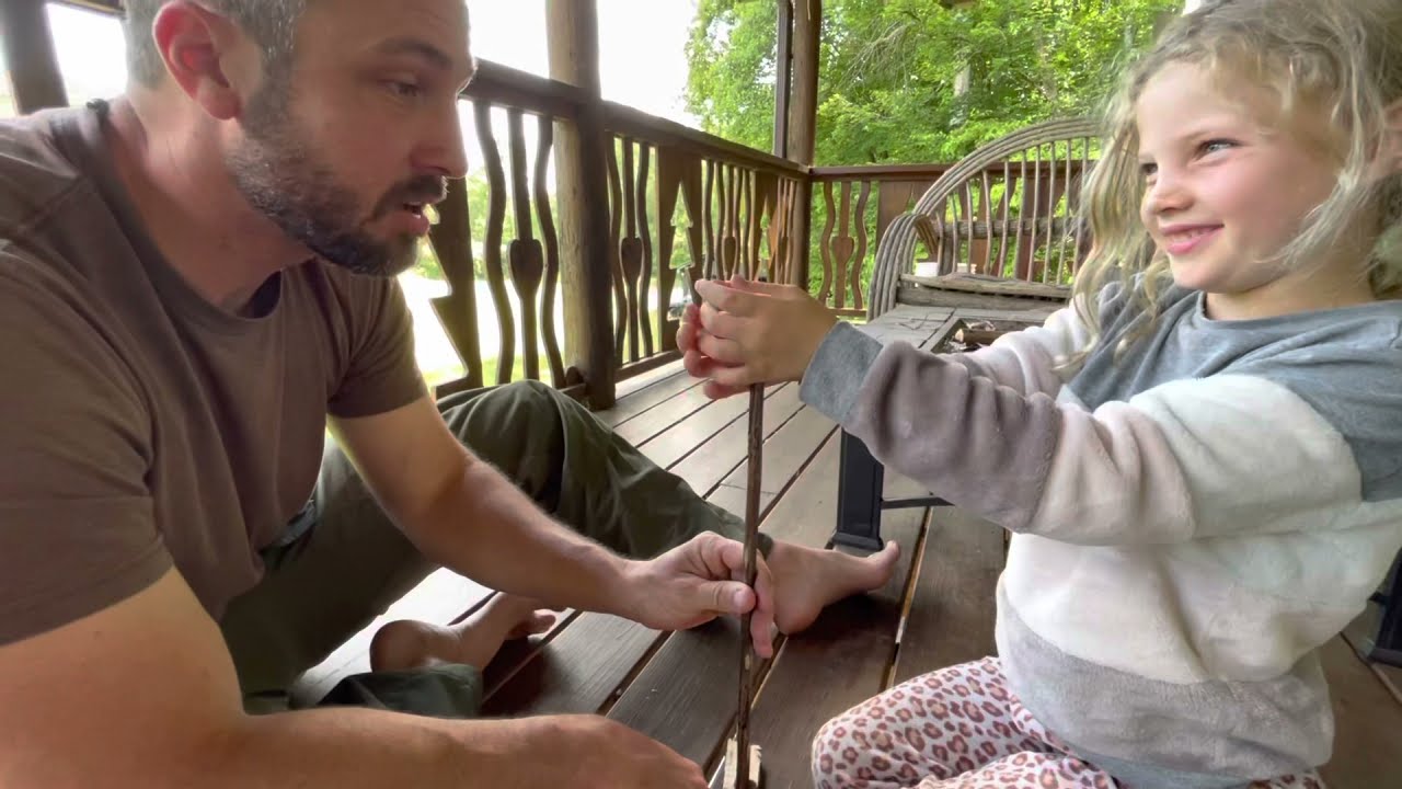 Survival skill for kids. How to start a fire the primitive way. No matches or lighter.