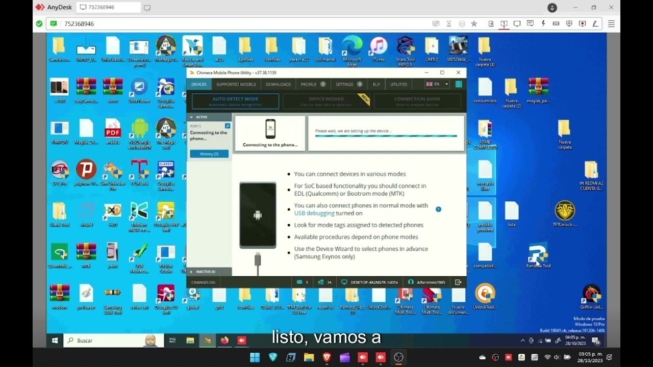 tienes error al conectar tespoint a chimera