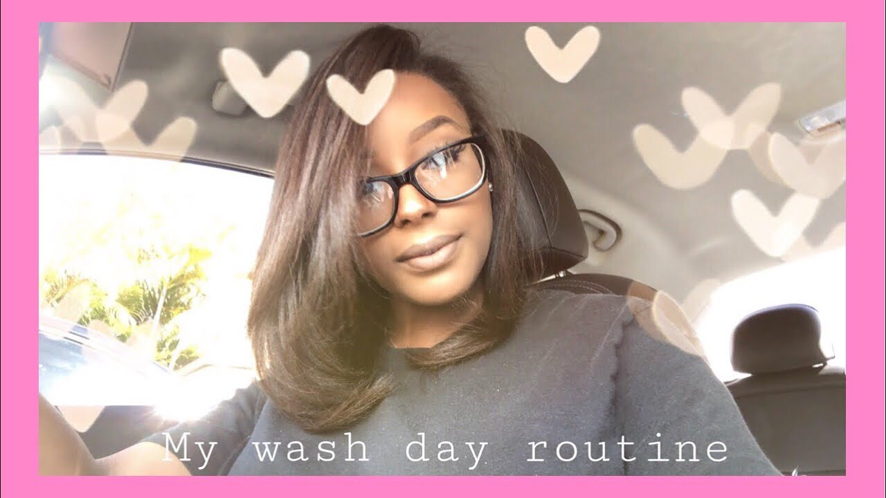 My Relaxed Hair Wash Day Routine ♡