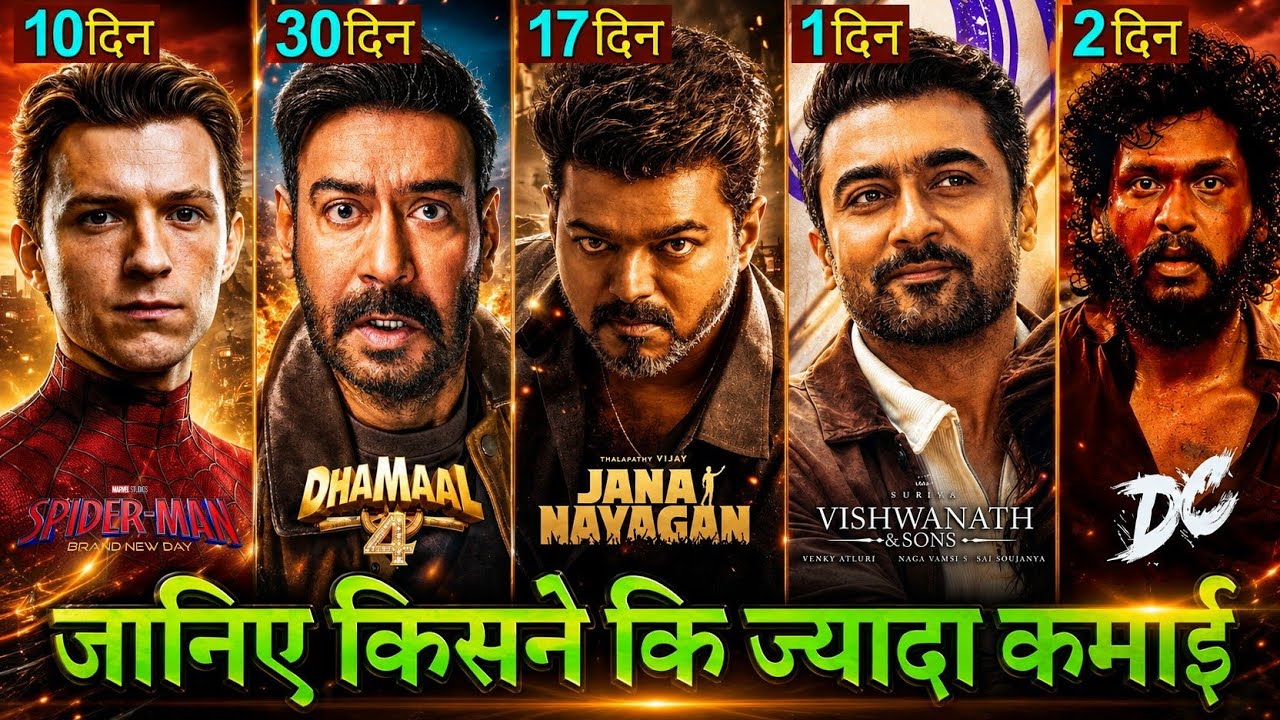 Spiderman Brand New Day Box Office Collection, Dhamaal4, DC Movie, Jana Nayagan Collection Worldwide