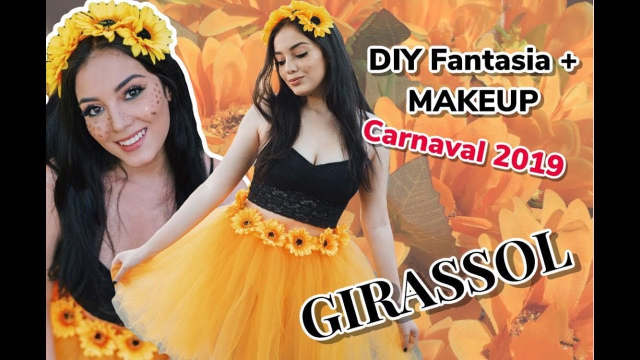 MAQUIAGEM e FANTASIA de GIRASSOL para o Carnaval