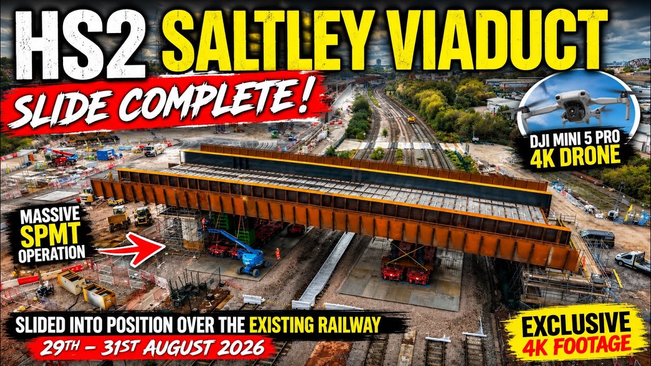 HS2 SALTLEY VIADUCT SLIDE COMPLETE! 🚧 | EXCLUSIVE 4K DRONE FOOTAGE | BIRMINGHAM