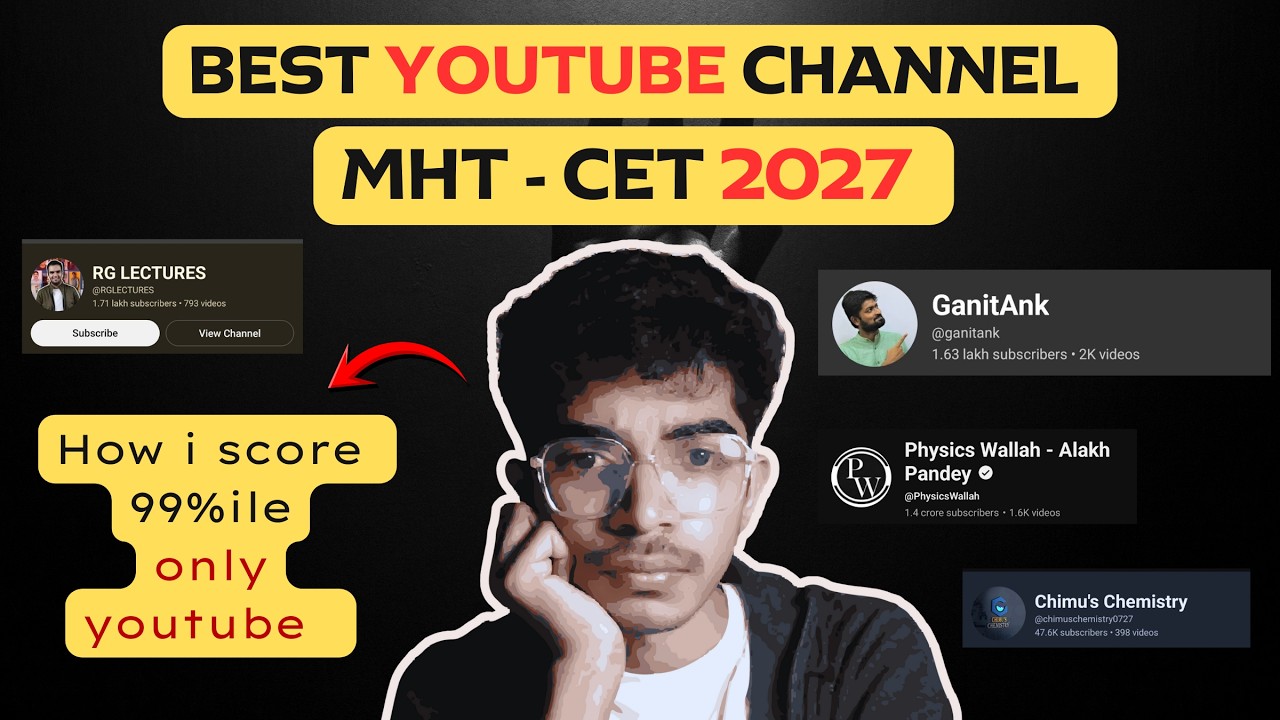 BEST YOUTUBE CHANNEL FOR MHT - CET 2027 | MHT - CET 2027 | #mhtcet2027 #mhtcet #jee2027 #rajshinde