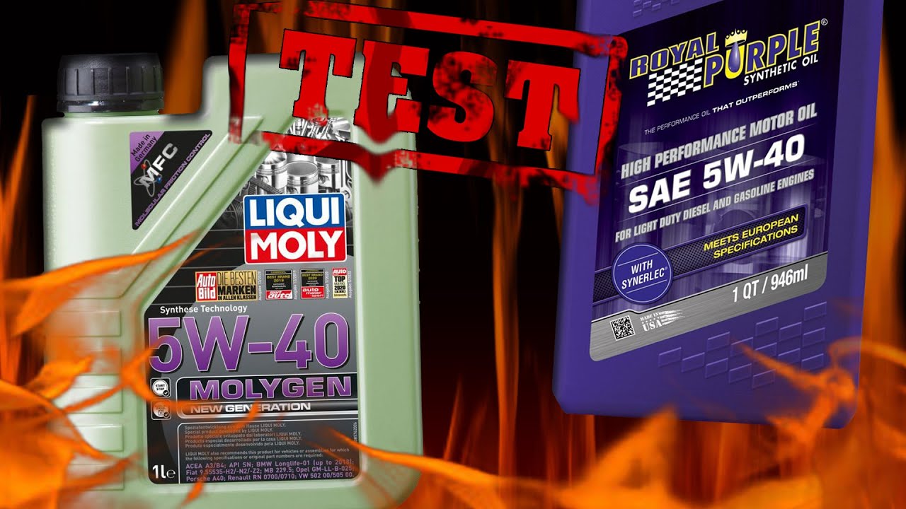 Liqui Moly Molygen 5W40 kontra Royal Purple 5W40 Clean Test 400&deg;C