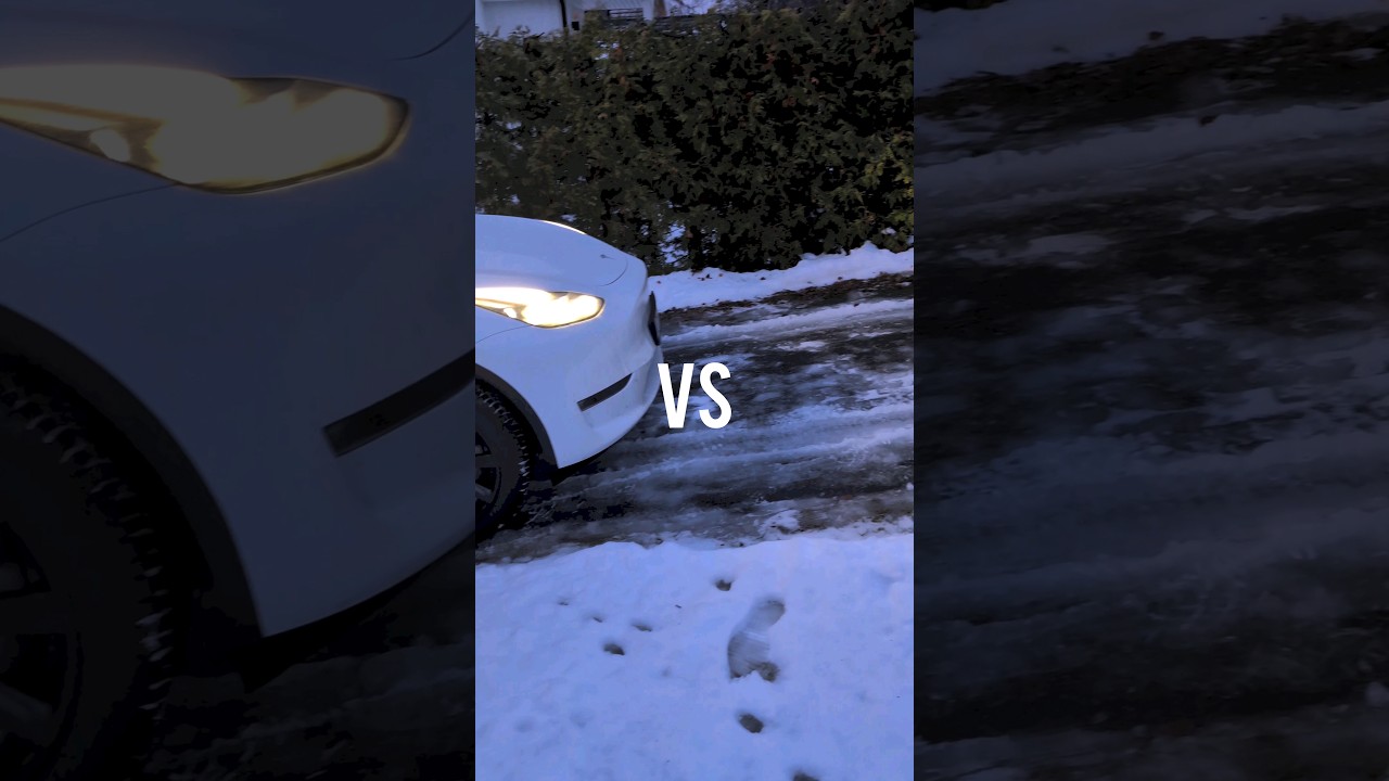 Towing with a Model Y on ICE! #teslamodely #tesla #electricsuv