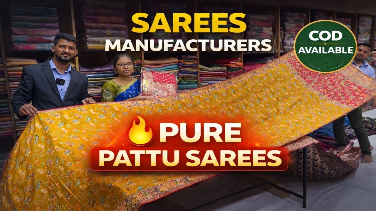Sarees Manufacturers ||Cod available|| Pure pattu sarees@startup sutram