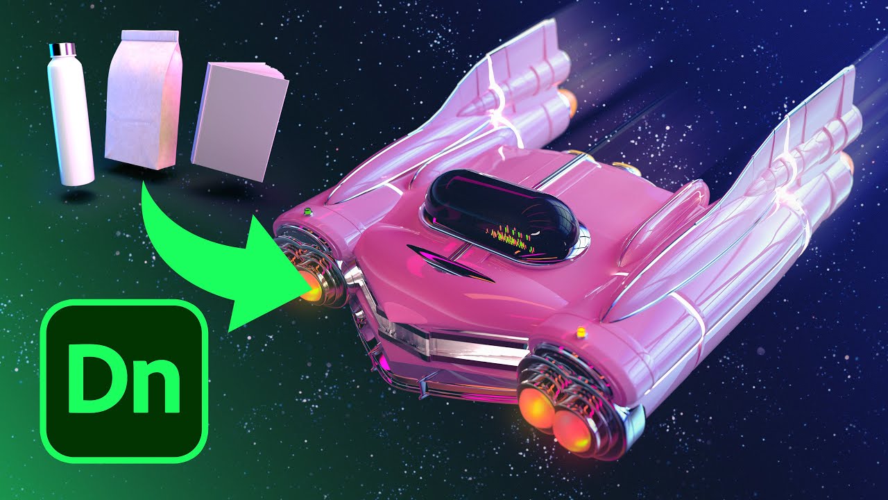 Creating a Cadillac Spaceship in Adobe Dimension (Timelapse)