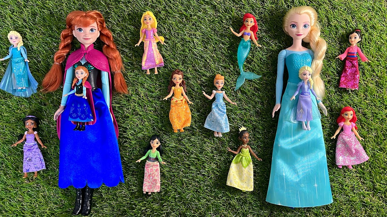 Disney Princess Frozen Dolls Unboxing Elsa, Anna, Belle & Ariel | Satisfying ASMR Toy Reveal