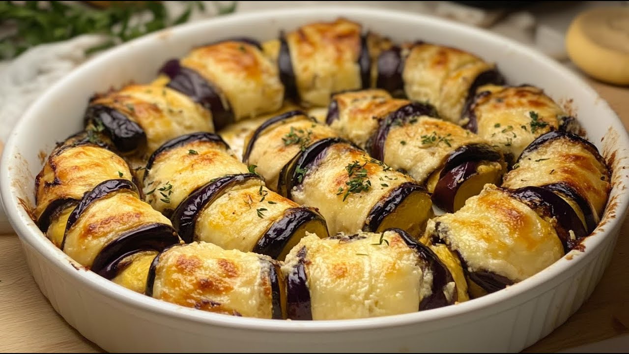 Неотразимый сыр - чесночный баклажановый рулетик! Простой и вкусный рецепт!