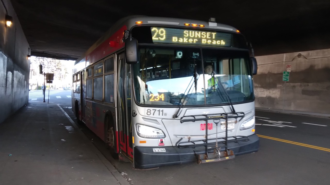 SF Muni 2013 New Flyer XDE40 #8711 on Route 29 Sunset