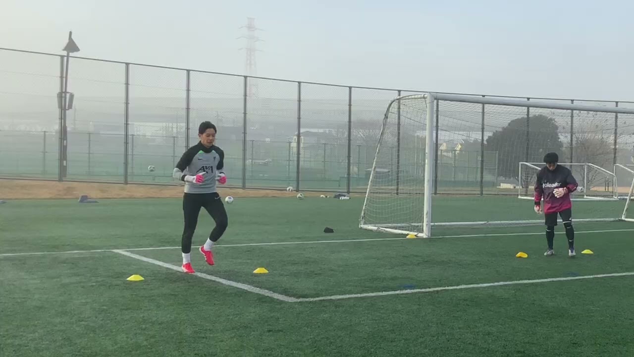 GK自主練会　クロス対応　大ゴールを使ったオフシーズントレーニング