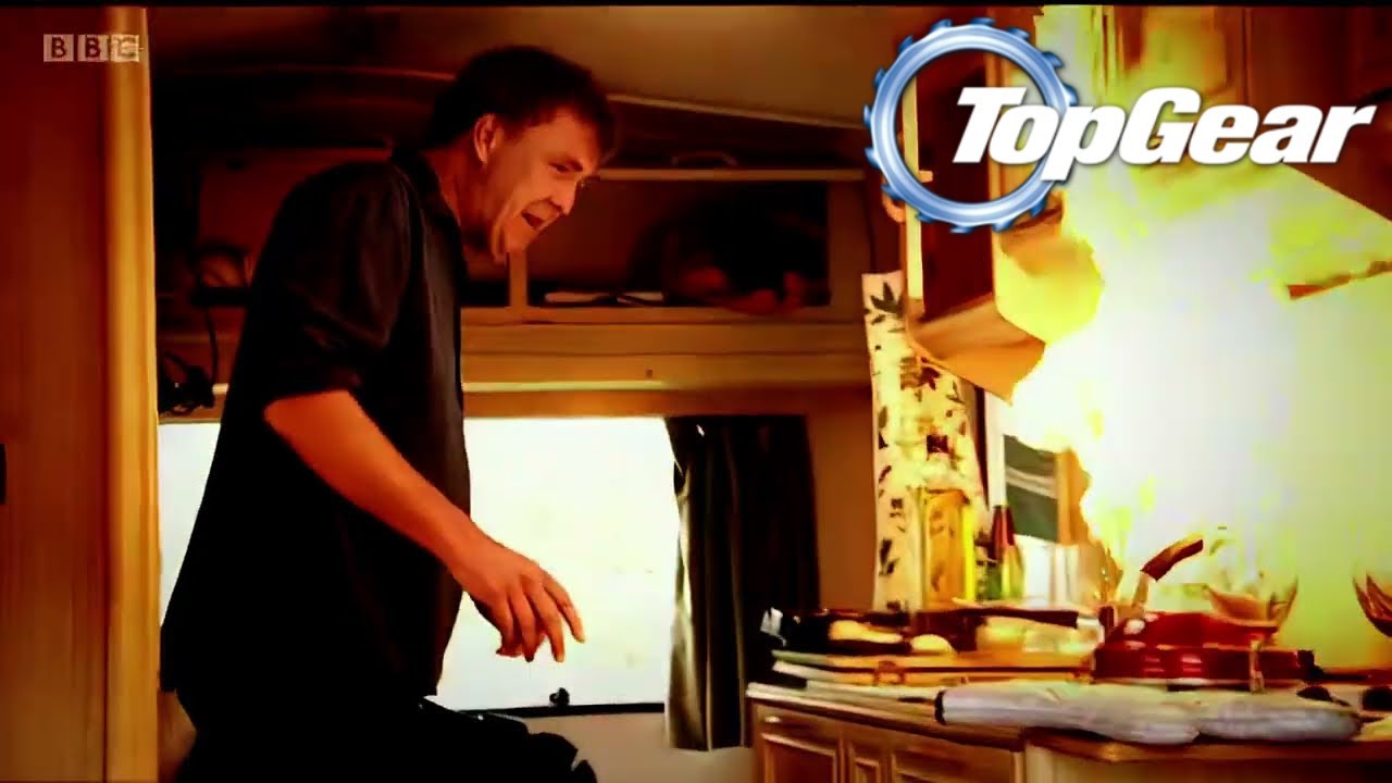 Jeremy SET FIRE To CARAVAN KITCHEN Top Gear | 4K 60fps AI Upscale #topgear #thegrandtour