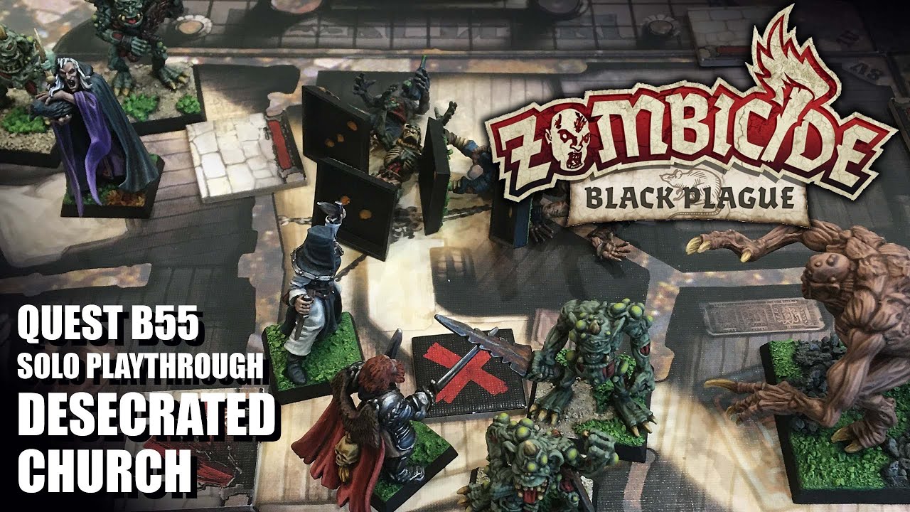 Zombicide: Black Plague Solo Playthrough - Desecrated Church