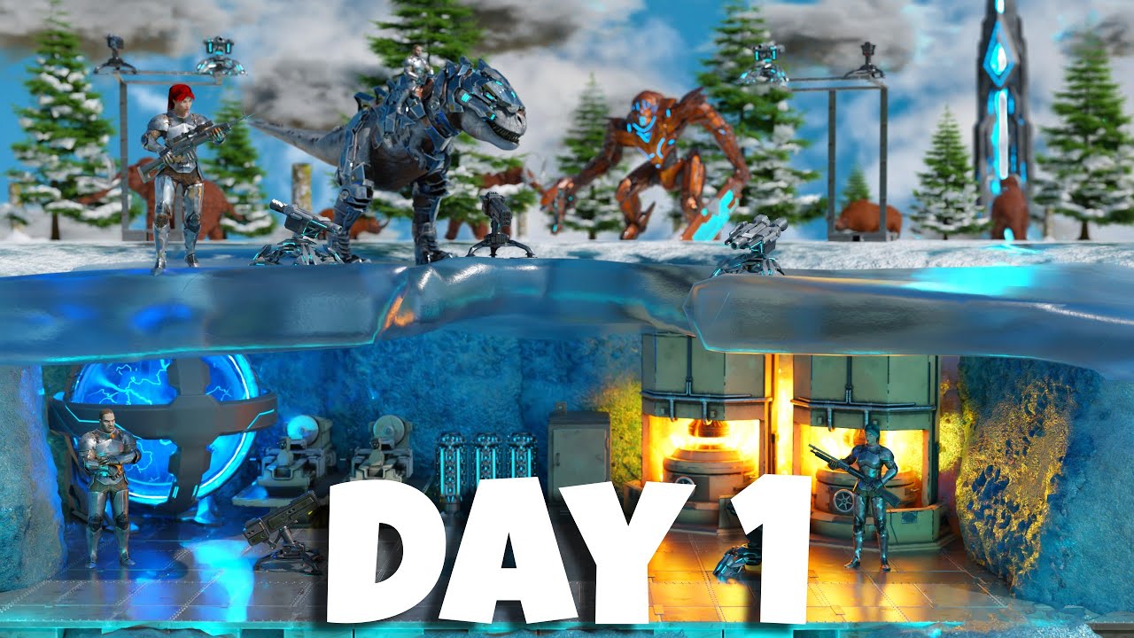 Building The PERFECT Ice Cavern Day 1 In Ark PvP