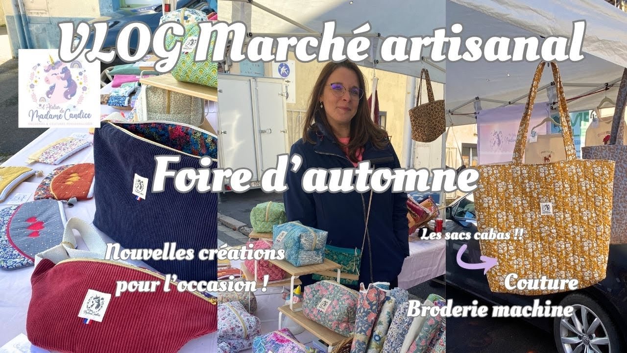 Venez avec moi sur une foire d'automne vendre mes créations cousues et brodées I Studio VLOG