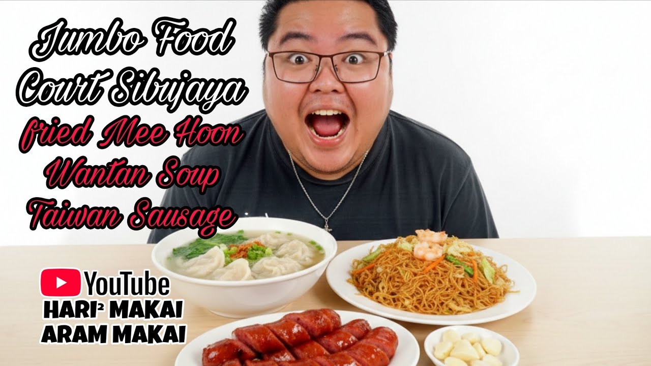 Mukbang Feast! Wonton Soup, Fried Mee Hoon & Taiwan Sausage | Jumbo Food Court