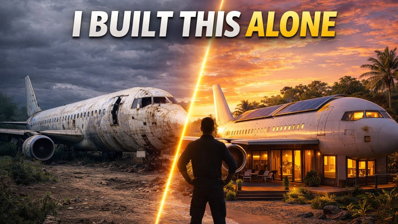 I Built This Alone | Abandoned Plane &rarr; Dream Home || Off-Grid Transformation