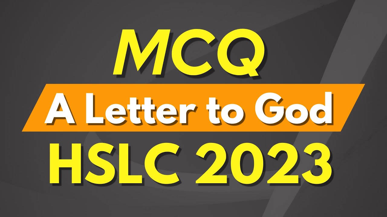HSLC MCQ Questions Matric 2023  Important English  MCQ SEBA  A Letter to God Chapter 1  Class 10