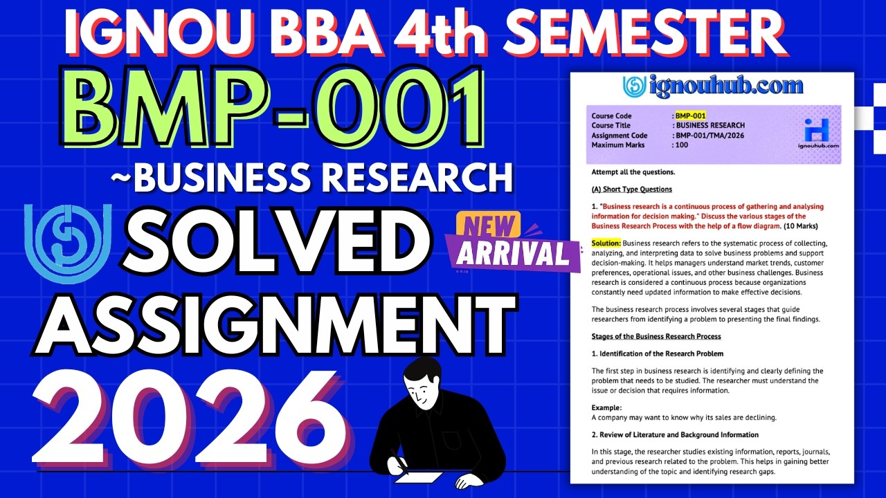 BMP-001 SOLVED ASSIGNMENT 2026 | IGNOU BBA 4TH SEMESTER SOLVED ASSIGNMENT JAN 2026 / JULY 2026
