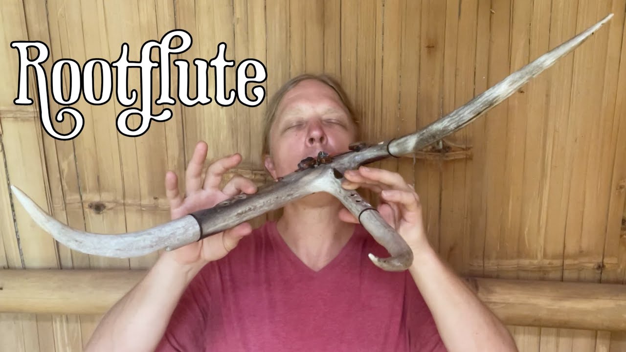 Triple Drone Harmony Flute made from Elk Antler