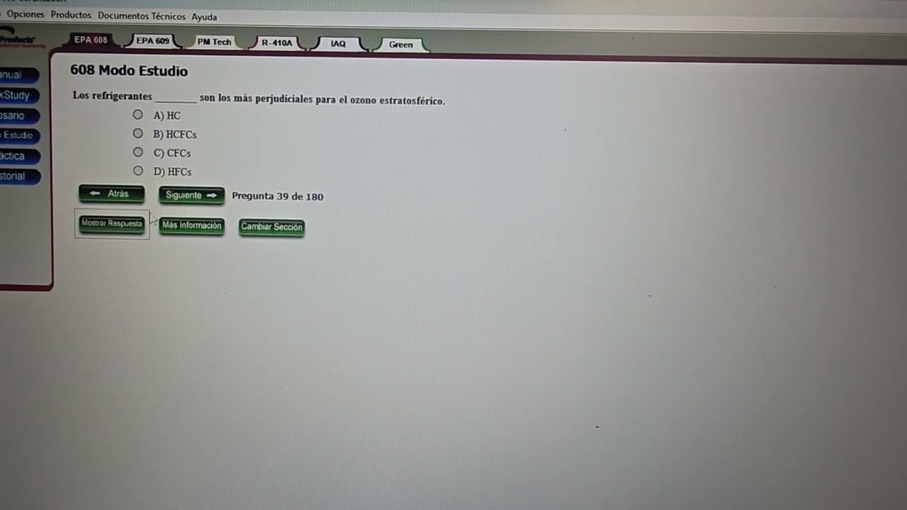 EPA608 CORE  180 preguntas y respuestas 