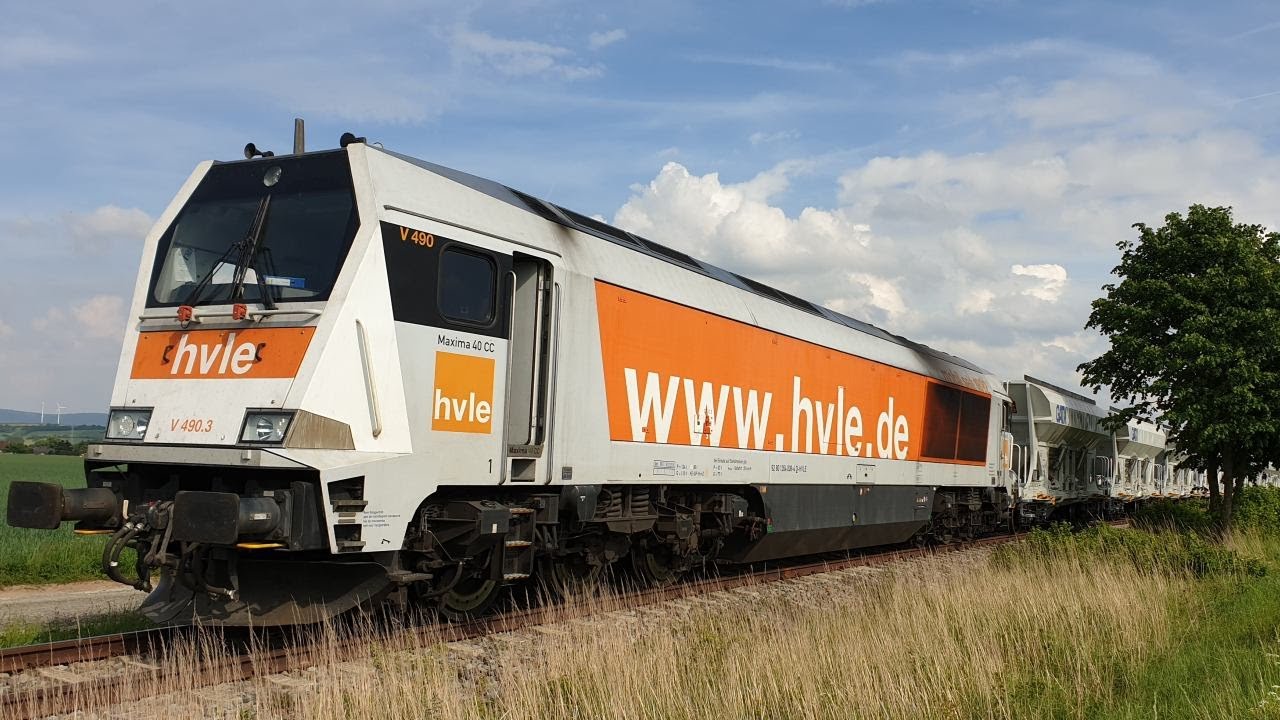 Тепловоз BR 264 HVLE с транспортировкой гравия на AKW Grohnde - полностью без граффити.