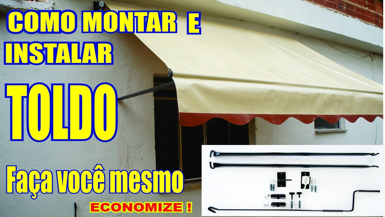 Como fazer e instalar toldo Faça você mesmo Economize ! (COMPLETO)