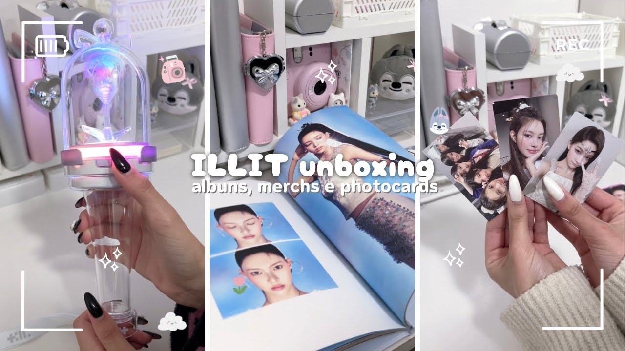 💗 ILLIT unboxing | merchs e albuns (tiktok compilation) - kayara