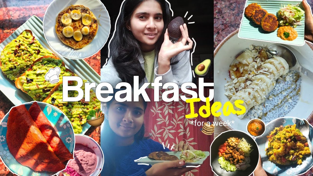 A week of making HEALTHY BREAKFAST🥑🥞🥬🥗 *recipes*