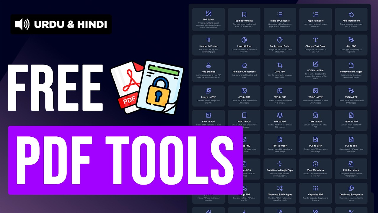 50+ Free Self-Hosted PDF Tools - Tutorial in Urdu & Hindi