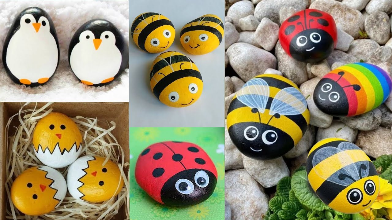 Stone Art Idea's Design for Beginners | Stone Painting | Rock Painting | Easy Painting