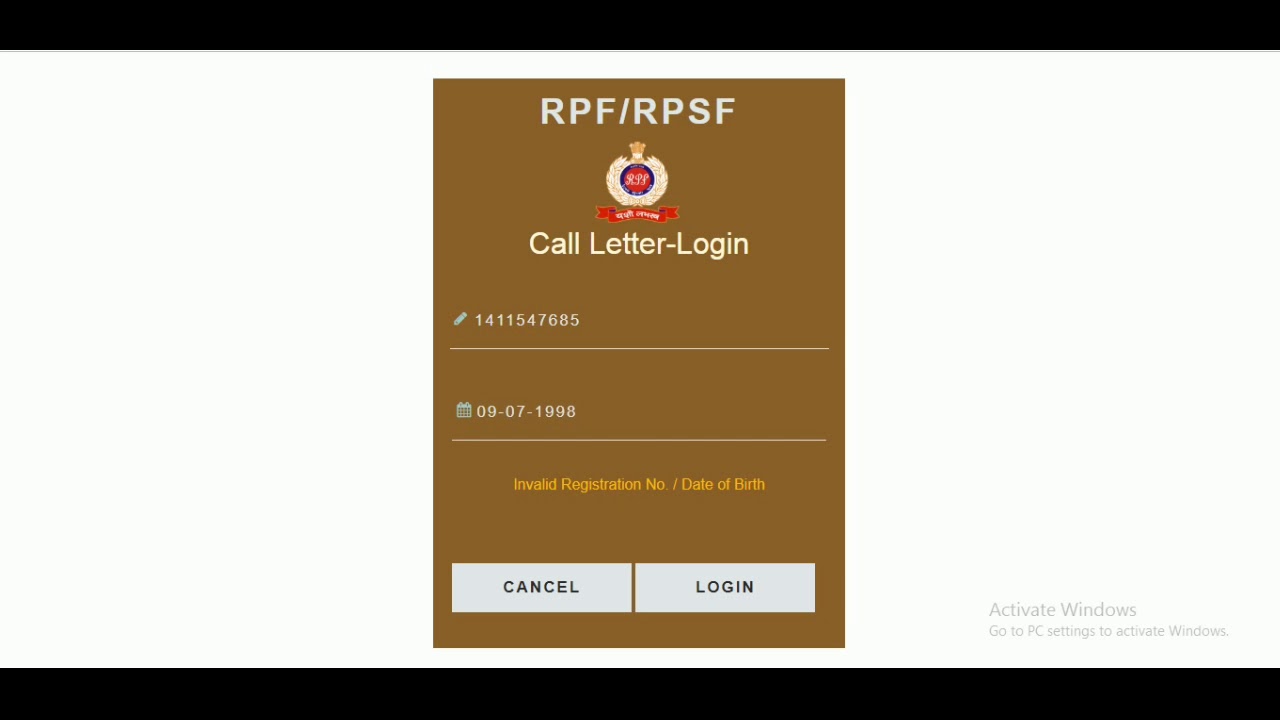 RPF Admit Card 2018: Constable & SI Call Letter