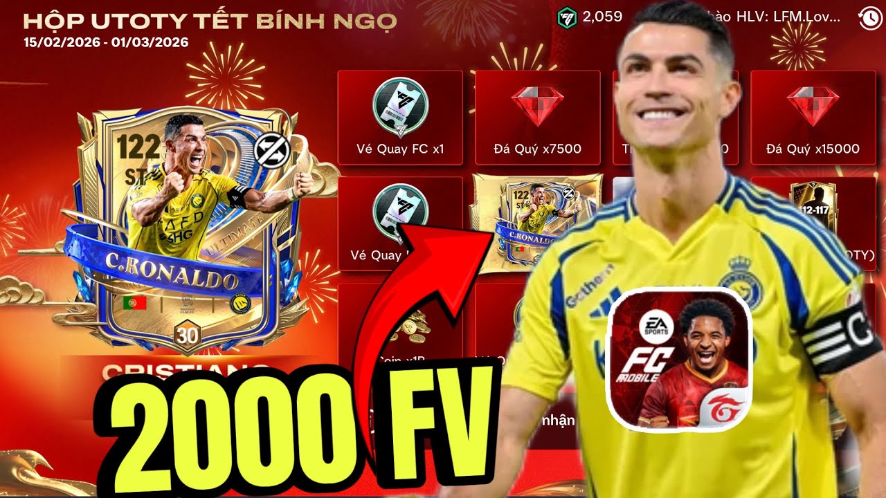 DÙNG 2000FV QUAY HỘP UTOTY SĂN TÌM RONALDO VÀ MÓN QUÀ BẤT NGỜ CỦA GARENA | FC MOBILE VIỆT NAM 🇻🇳 