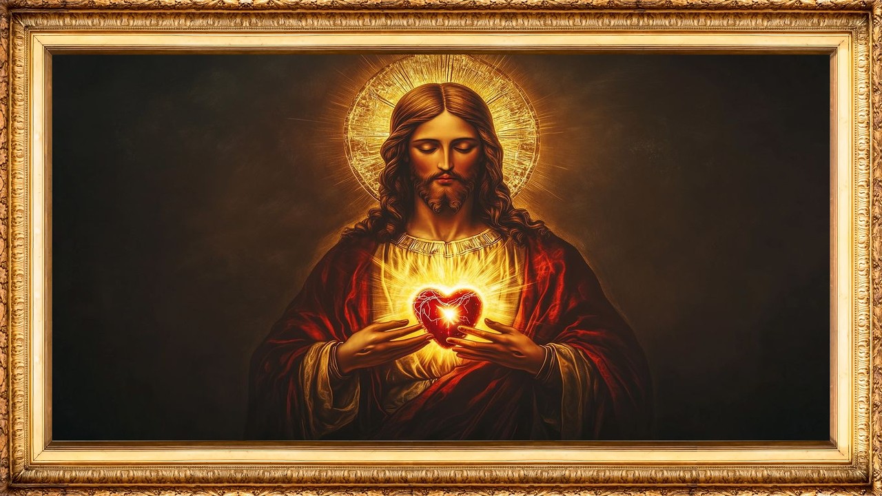 Vintage Worship Art | Jesus Christ 4K | Gold Frame TV Screensaver for TV