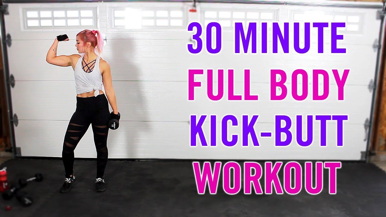 30 Minute KICK BUTT Full Body Cardio + Strength Home Workout