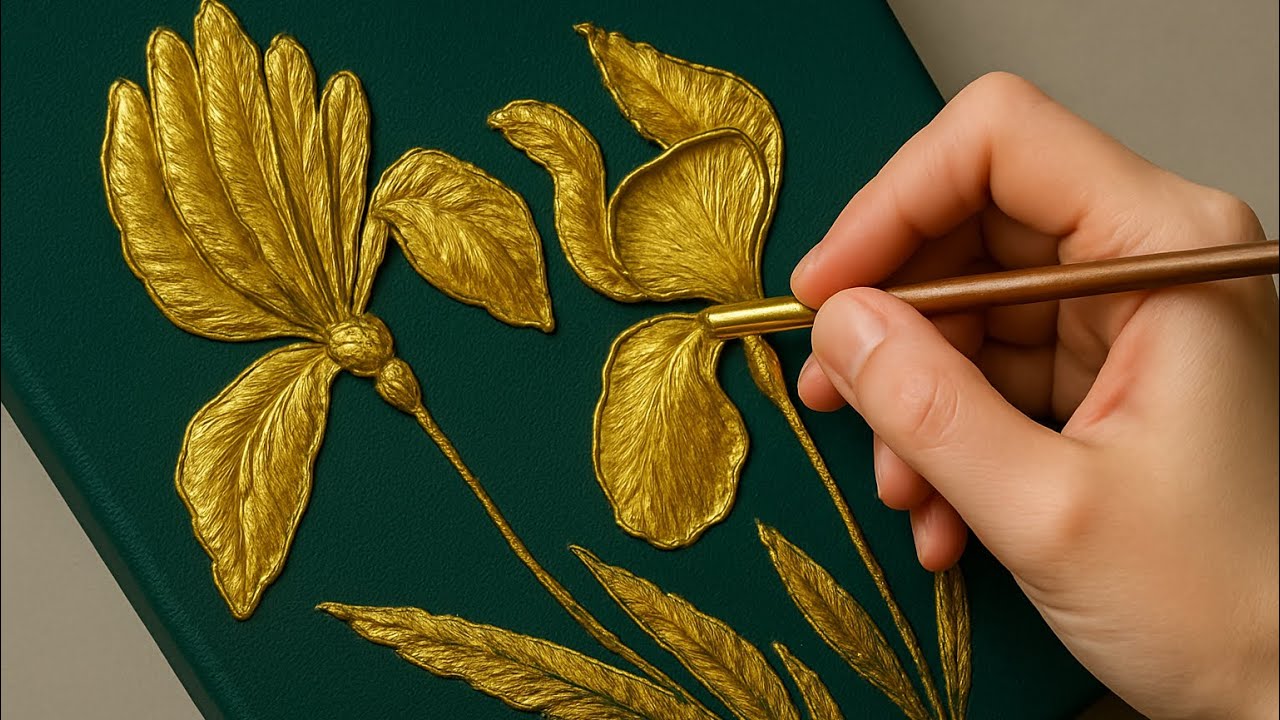 How to Paint an Iris Flower with Texture Paste | Step by Step Floral Art Painting Tutorial