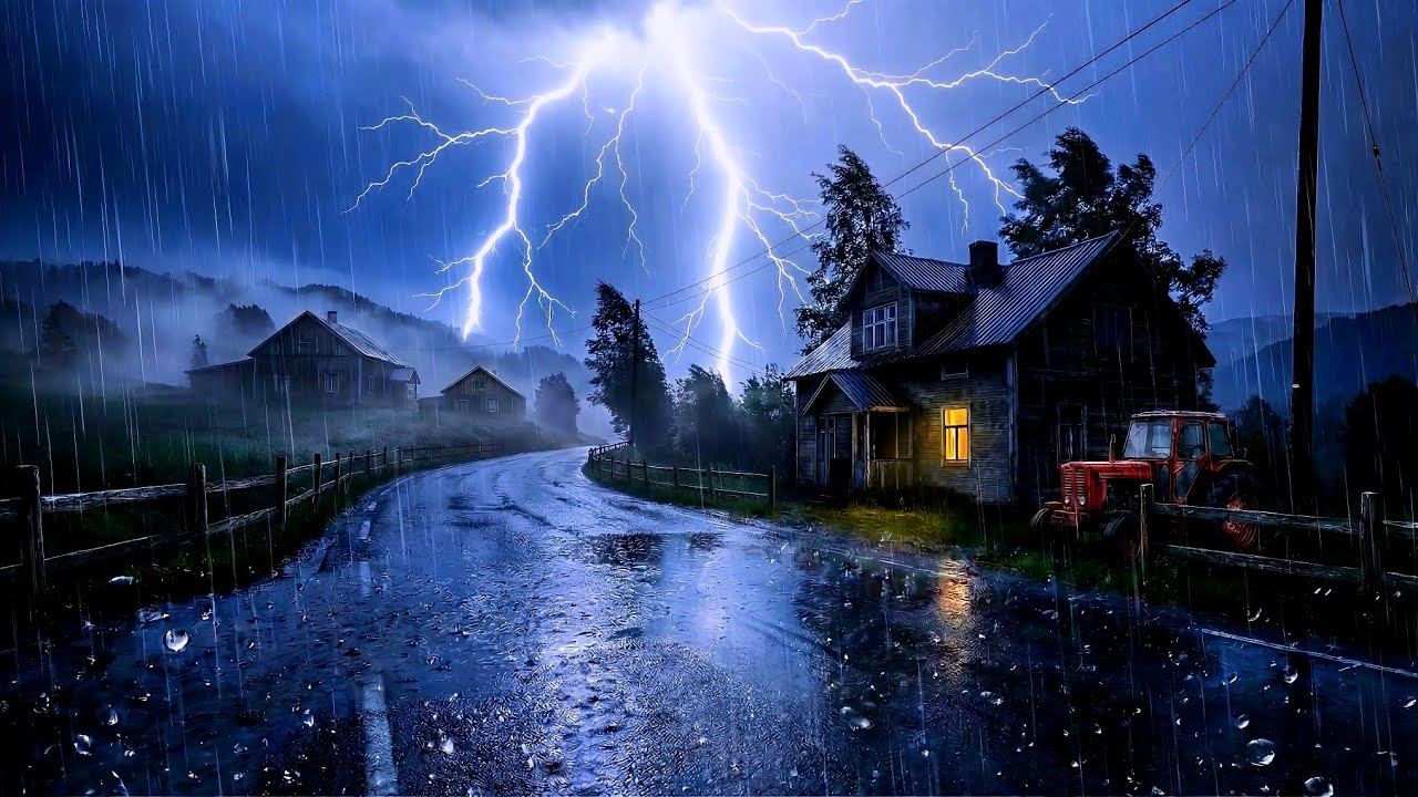 Sleep Instantly with Heavy Rain & Rolling Thunderstorm 🌧️ All Night Storm Sounds