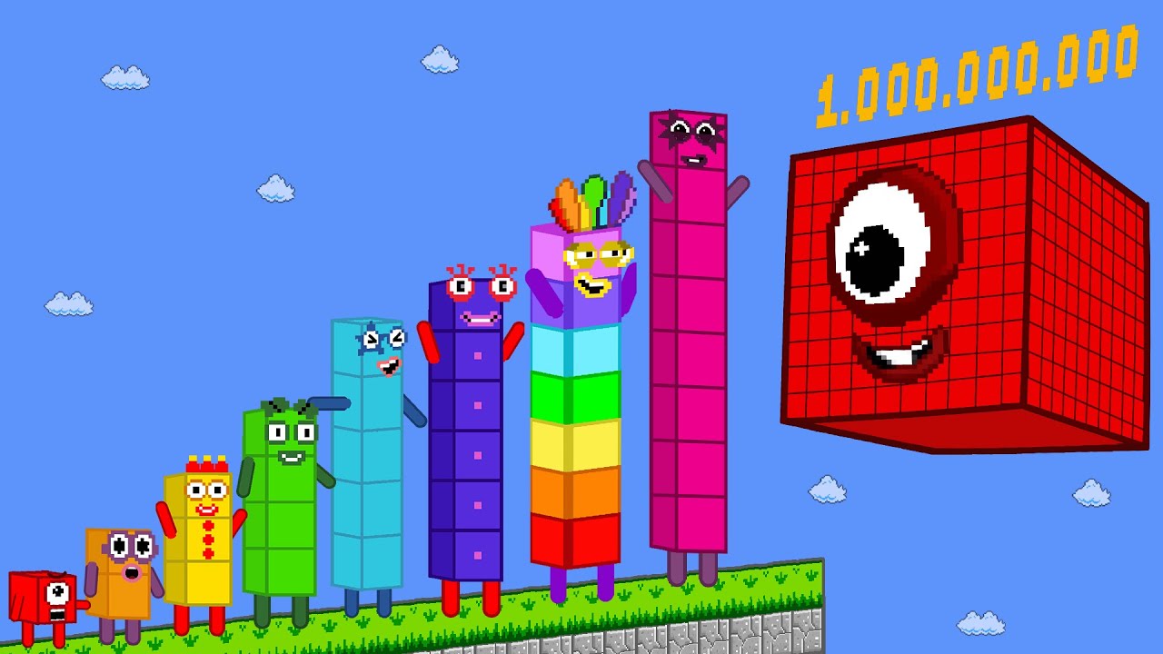 Number 1 to 10 vs the Block 1,000,000,000 in Super Mario bros