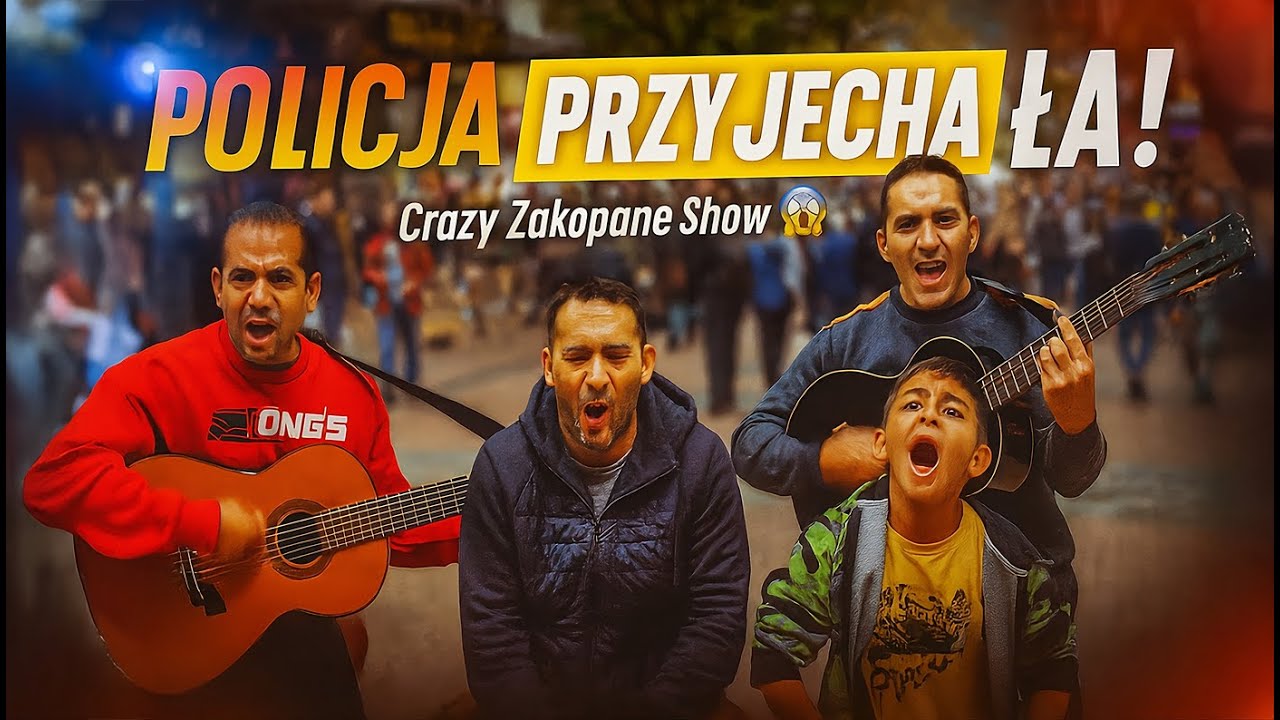 Romowie grają na Krupówkach w Zakopanem 4K VR180 – Policja ich zatrzymała! 😱