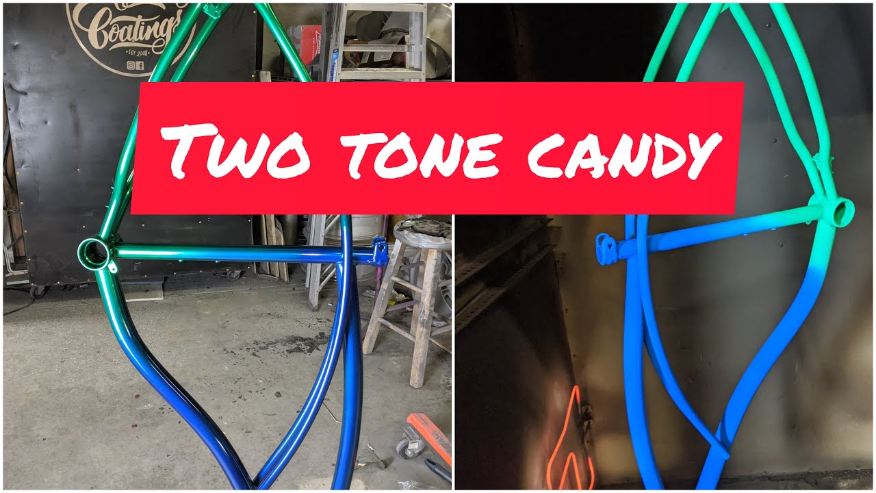 Powder Coating a low rider bicycle frame in two tone candy!  - Ep 3