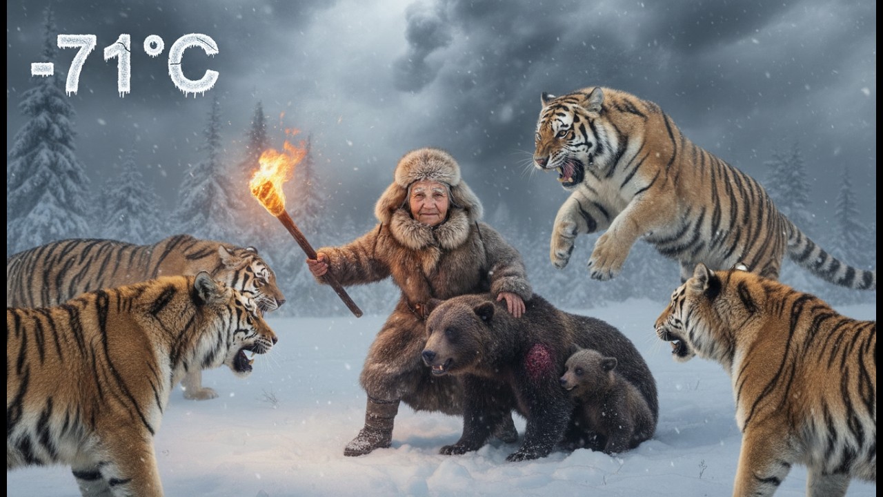-71°C in the Frozen Wilderness: She Faced a Leaping Tiger to Protect a Bear and Her Cub