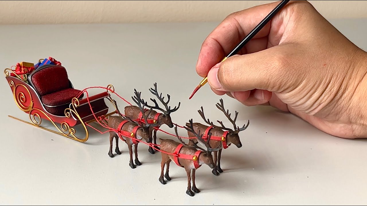 How to Build a Realistic Santa’s Sleigh : Step-by-step Tutorial | Miniature ASMR Build! 