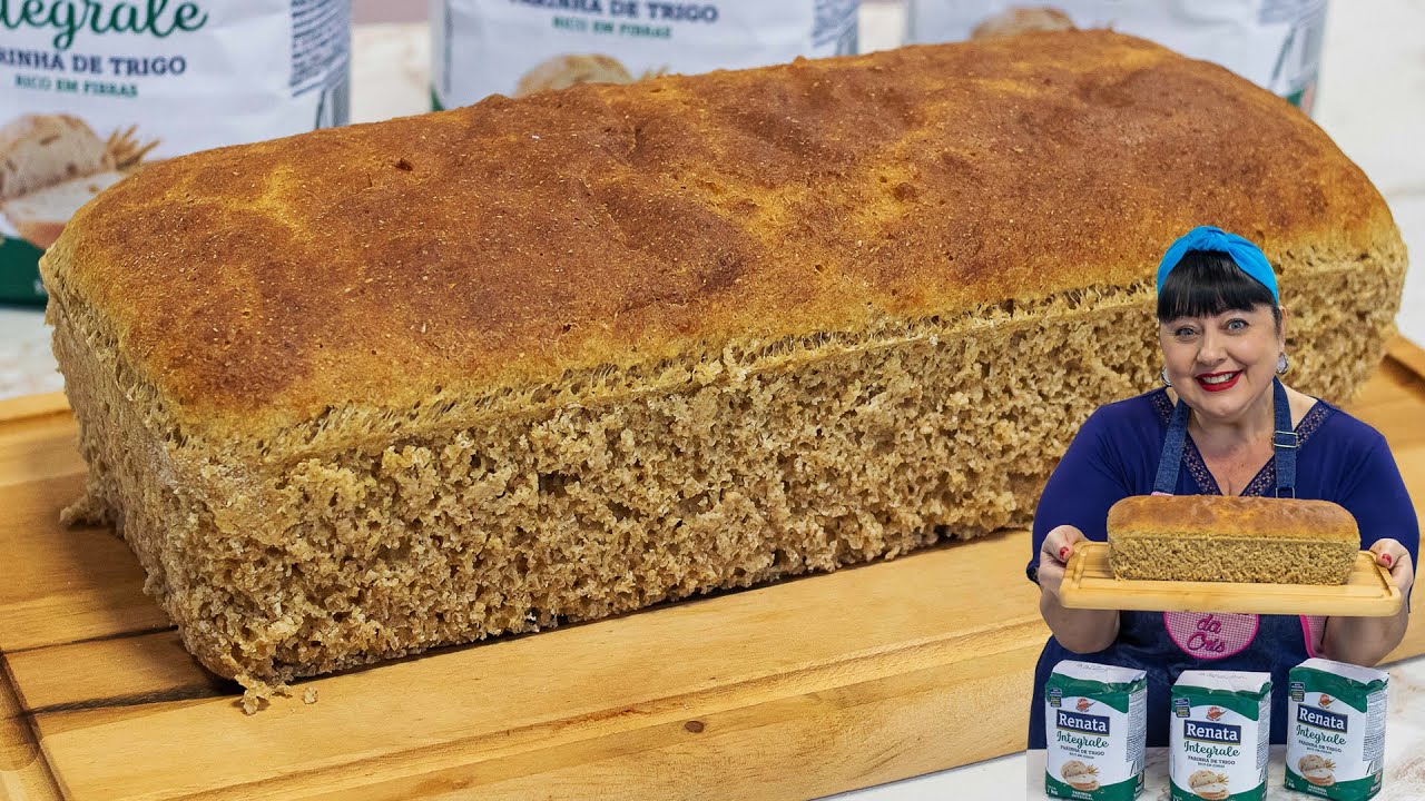 PÃO INTEGRAL DE MASSA MOLE SEM SOVAR! MEXEU E PRONTO - PÃO FOFINHO QUE DERRETE NA BOCA