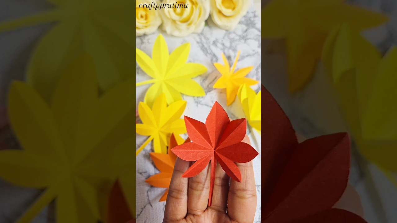 how to make paper leaf #craft #shorts