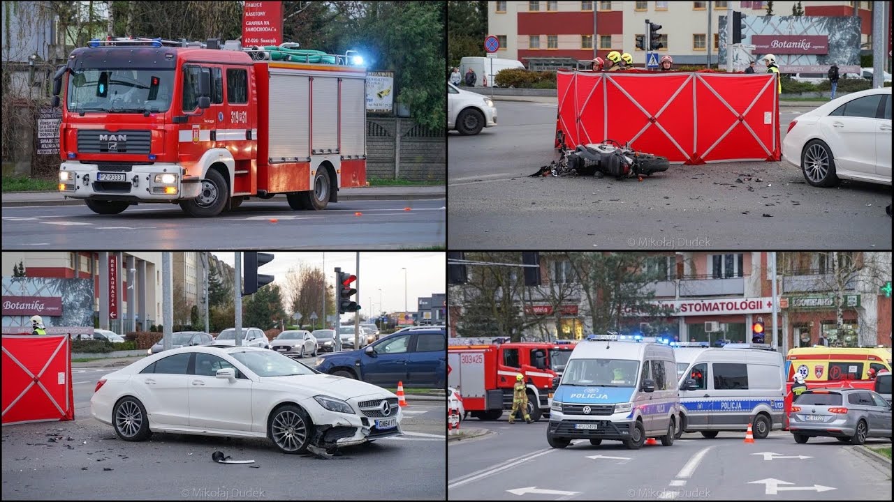 Tragiczny wypadek w Swarzędzu | Zderzenie osobówki i motocykla