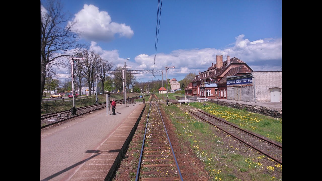 Odcinek Malbork - Elbląg - Olsztyn Główny z tyłu pociągu TLK Gryf