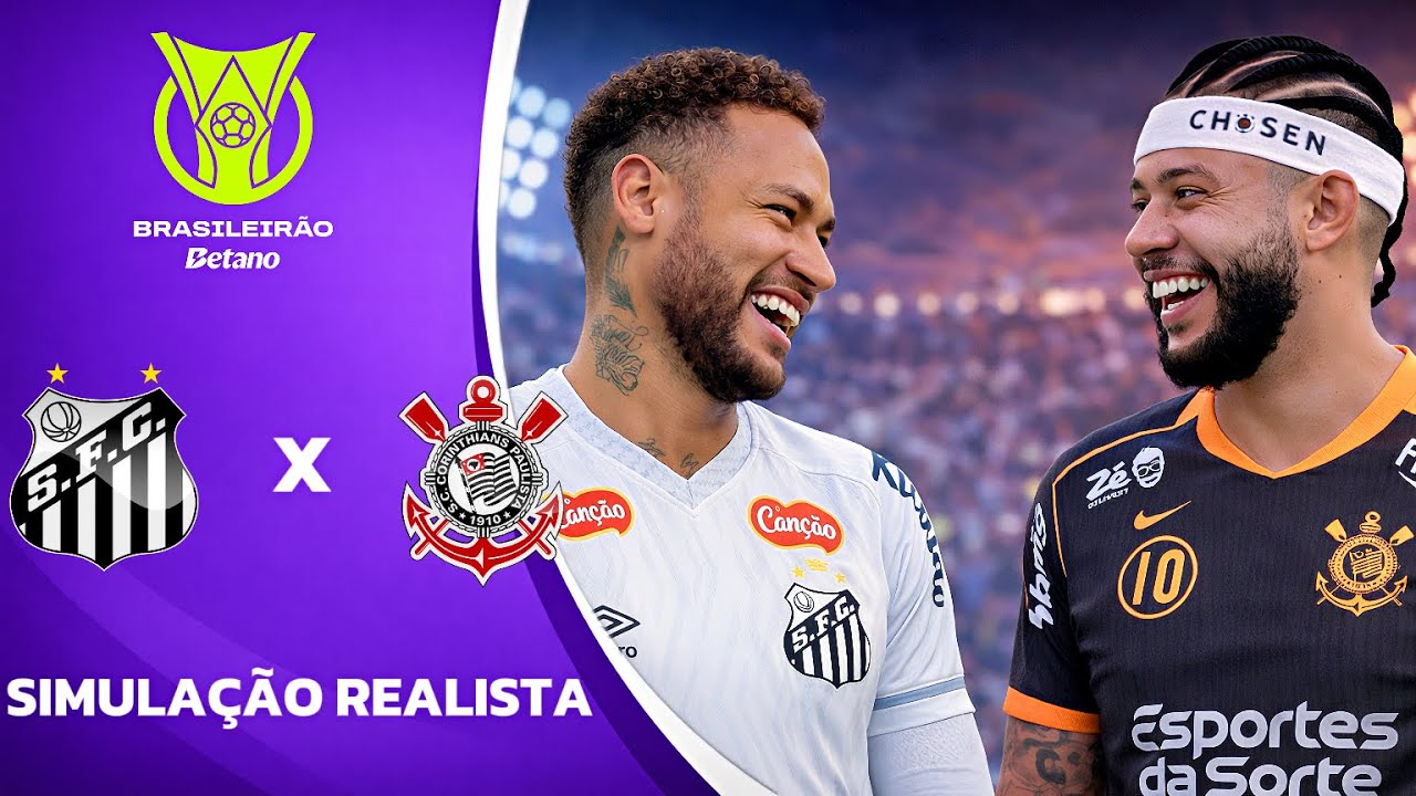 Santos vs Corinthians | Neymar vs Memphis Depay | Simulação 4K Ultra HD (60FPS) Gogosz Patch.