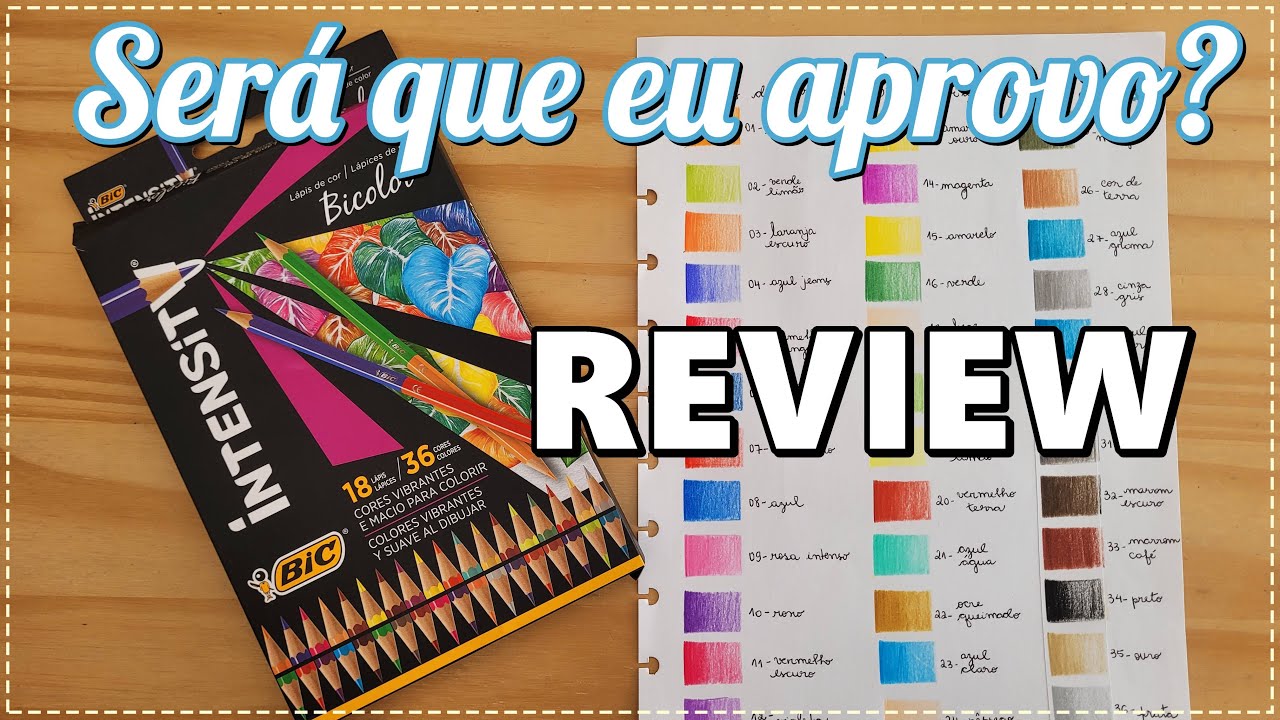 REVIEW - Lápis de Cor 36 cores - Bic Intensity Bicolor